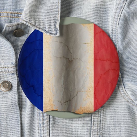 Vlag van Frankrijk Ronde Button 6,0 Cm (In situ)