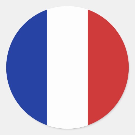 Vlag van Frankrijk Ronde Sticker (Voorkant)