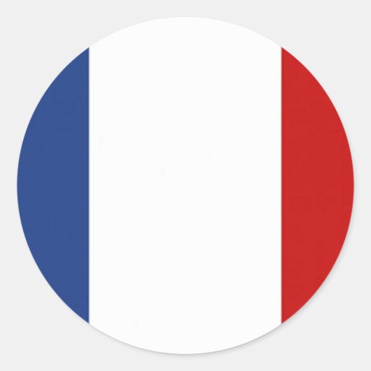 Vlag van Frankrijk Ronde Sticker (Voorkant)
