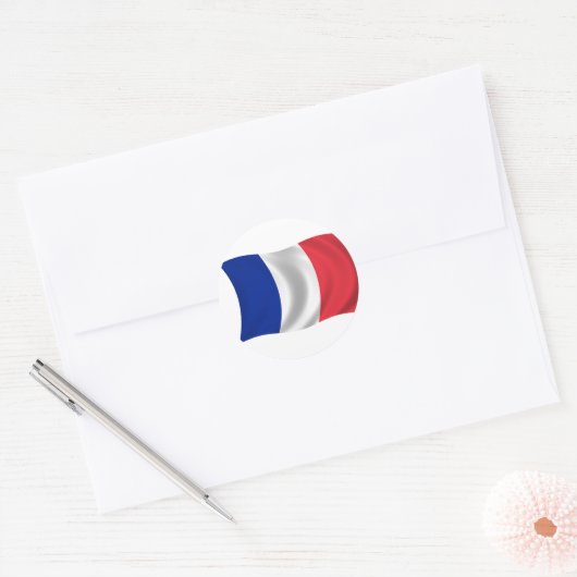 Vlag van Frankrijk Ronde Sticker (Envelop)