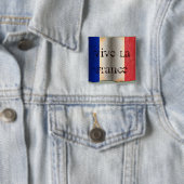 Vlag van Frankrijk Vierkante Button 5,1 Cm (In situ)