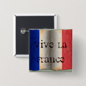 Vlag van Frankrijk Vierkante Button 5,1 Cm (Voorkant /achterkant)