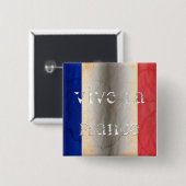 Vlag van Frankrijk Vierkante Button 5,1 Cm (Voorkant /achterkant)