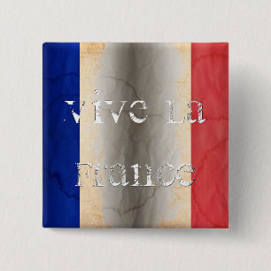Vlag van Frankrijk Vierkante Button 5,1 Cm