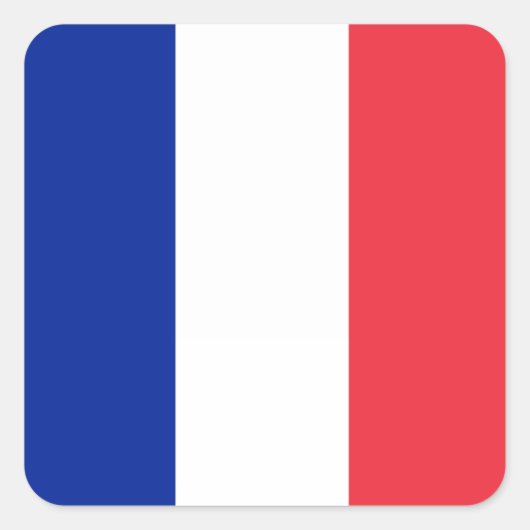 Vlag van Frankrijk Vierkante Sticker (Voorkant)
