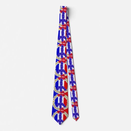 vlag van Frankrijk vredesteken Stropdas (Voorkant)