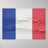 Vlag van Frankrijk Weathered Poster (Voorkant)