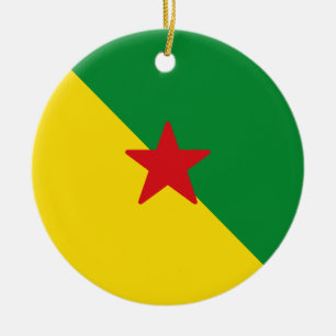 Vlag van Frans-Guyana Keramisch Ornament