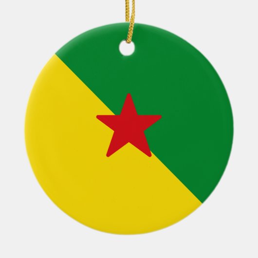 Vlag van Frans-Guyana Keramisch Ornament (Voorkant)