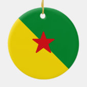 Vlag van Frans-Guyana Keramisch Ornament (Achterkant)