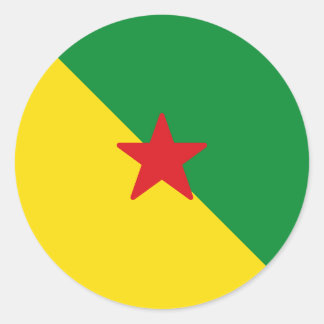 Vlag van Frans-Guyana Ronde Sticker