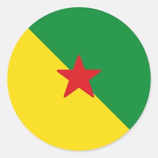 Vlag van Frans-Guyana Ronde Sticker (Voorkant)