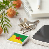 Vlag van Frans-Guyana Sleutelhanger (Zijkant)