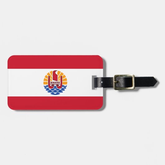 Vlag van Frans-Polynesië Bagagelabel (Voorkant horizontaal)