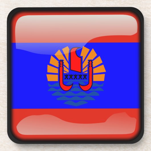 Vlag van Frans-Polynesië Bier Onderzetter (Voorkant)