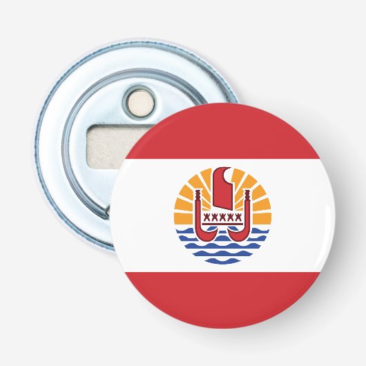 Vlag van Frans-Polynesië Button Flesopener (Voorkant)