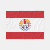 Vlag van Frans-Polynesië Fleece Deken (Voorkant (Horizontaal))