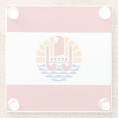 Vlag van Frans-Polynesië Glazen Onderzetter (Achterkant)
