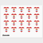 Vlag van Frans-Polynesië Hart Sticker (Vel)