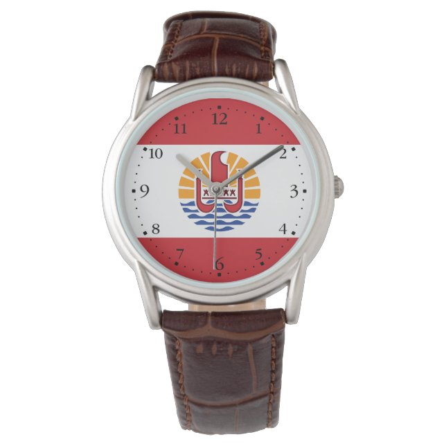 Vlag van Frans-Polynesië Horloge (Voorkant)