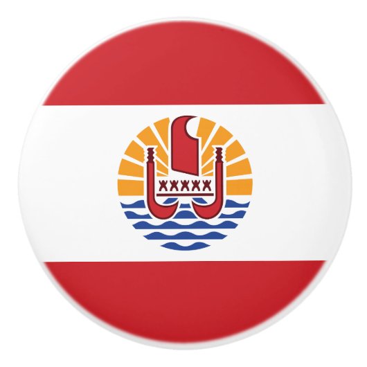Vlag van Frans-Polynesië Keramische Knop (Voorkant)