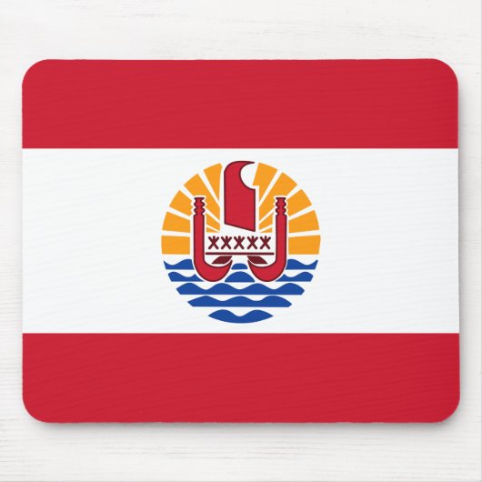 Vlag van Frans-Polynesië Mousepad Muismat (Voorkant)