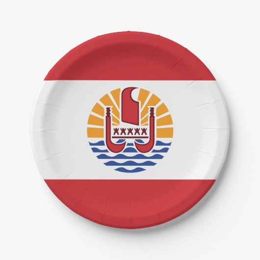 Vlag van Frans-Polynesië Papieren Bordje (Voorkant)