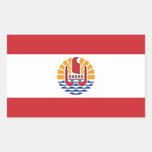 Vlag van Frans-Polynesië Rechthoekige Sticker (Voorkant)