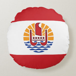 Vlag van Frans-Polynesië Rond Kussen