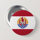 vlag van Frans-Polynesië Ronde Button 7,6 Cm (Voorkant /achterkant)