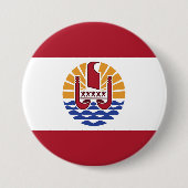 vlag van Frans-Polynesië Ronde Button 7,6 Cm (Voorkant)