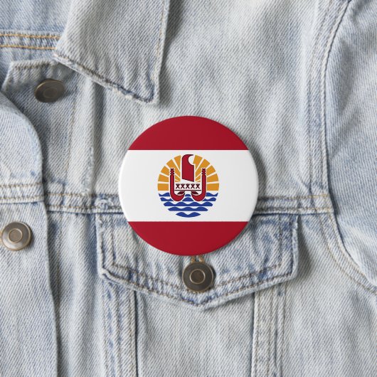 vlag van Frans-Polynesië Ronde Button 7,6 Cm (In situ)
