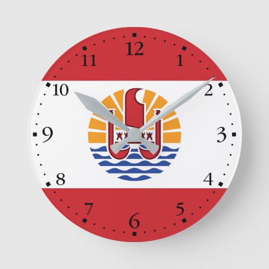 Vlag van Frans-Polynesië Ronde Klok (Voorkant)
