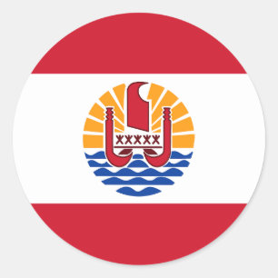 Vlag van Frans-Polynesië Ronde Sticker