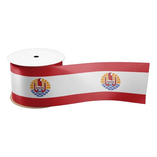 Vlag van Frans-Polynesië Satijnen Lint (Spoel)
