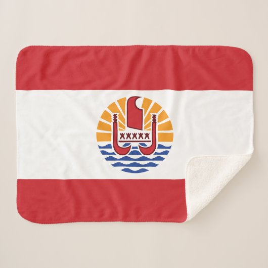 Vlag van Frans-Polynesië Sherpa Deken (Voorkant (horizontaal))
