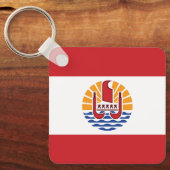 Vlag van Frans-Polynesië Sleutelhanger (Voorkant)
