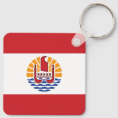 Vlag van Frans-Polynesië Sleutelhanger (Achterkant)