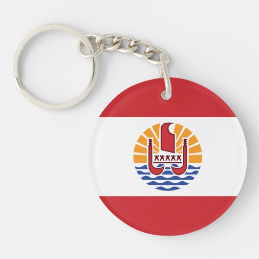 Vlag van Frans-Polynesië Sleutelhanger (Voorkant)