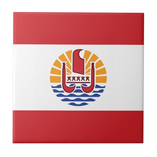Vlag van Frans-Polynesië Tegeltje (Voorkant)