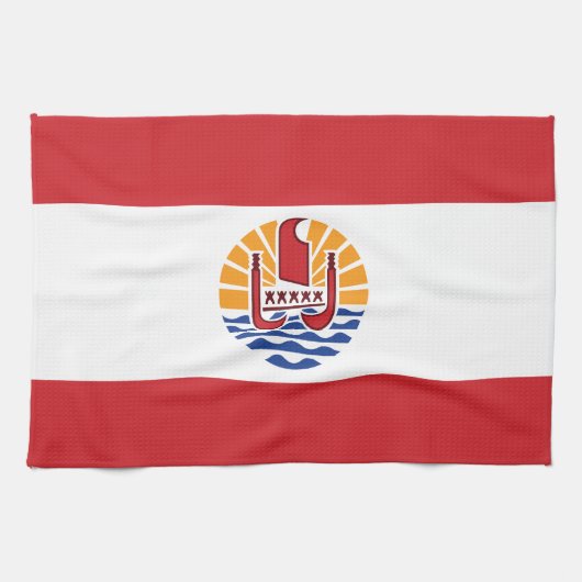 Vlag van Frans-Polynesië Theedoek (Horizontaal)