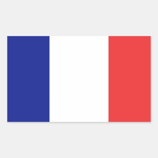 Vlag van Frans Tricolore Rechthoekige Sticker (Voorkant)
