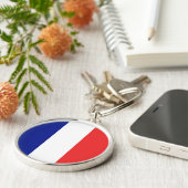 Vlag van Frans Tricolore Sleutelhanger (Zijkant)