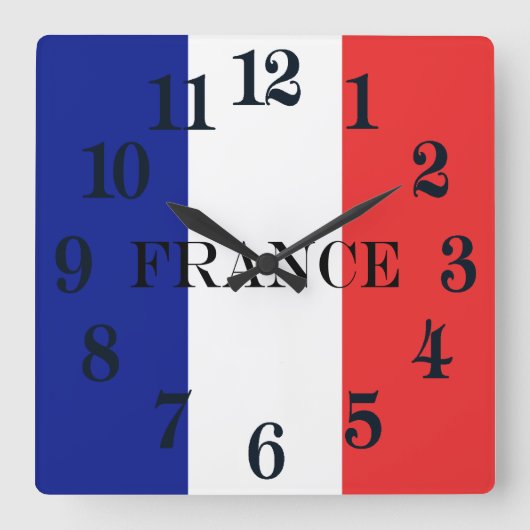 Vlag van Frans Tricolore Vierkante Klok (Voorkant)