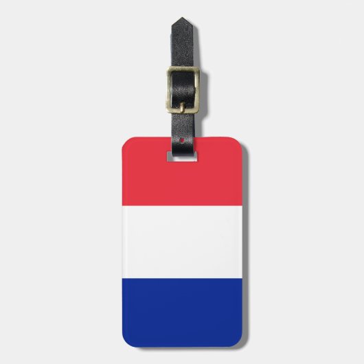 Vlag van Franse Bagagelabel met lederriem (Voorkant verticaal)