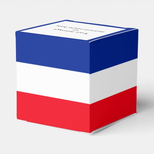 Vlag van Franse kleuren op persoonlijke titel Bedankdoosjes (Achterkant)