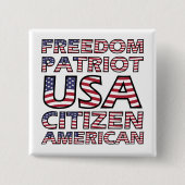 Vlag van Freedom Patriot Vierkante Button 5,1 Cm (Voorkant)