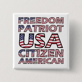 Vlag van Freedom Patriot Vierkante Button 5,1 Cm