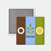 Vlag van Fresno (Californië) Magneet (Voorkant / Achterkant)