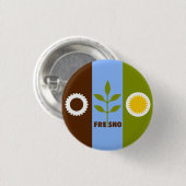 Vlag van Fresno, Californië Ronde Button 3,2 Cm (Voorkant /achterkant)